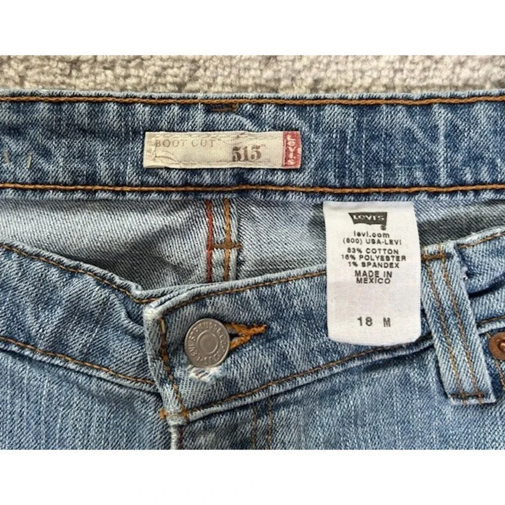 Levi's 515 Bootcut Jeans Women's 18M Blue Stretch Denim Mid Rise Classic